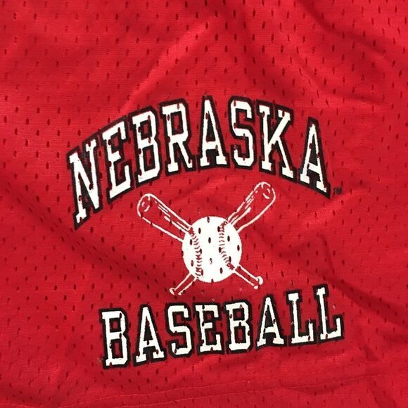 New Red vintage Nebraska Cornhuskers Baseball team practice Gym shorts retro XL - Picture 3 of 5